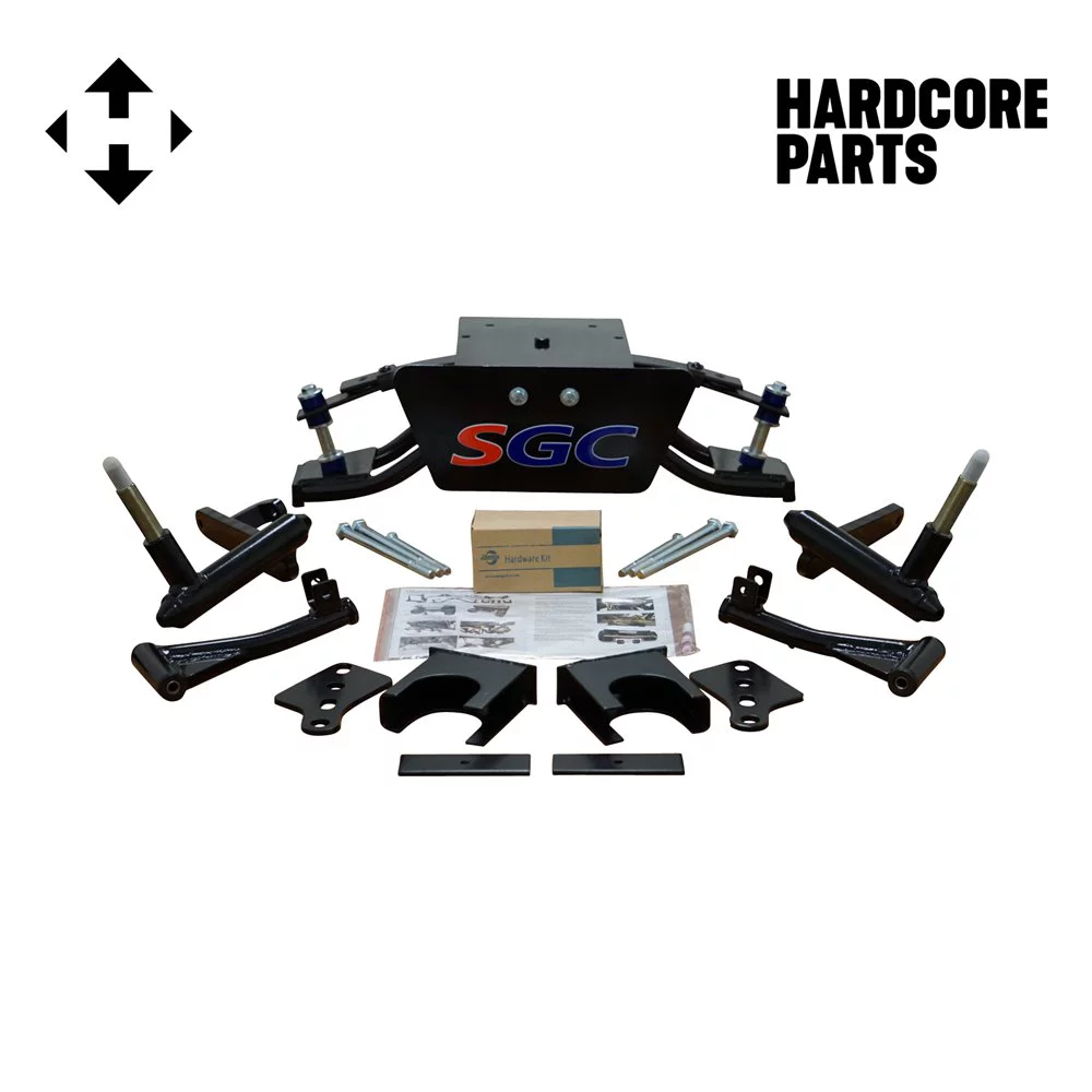 Hardcore Parts 6” Heavy Duty Double A-Arm Suspension Lift Kit for Club Car DS Golf Cart (2004.5-Up) with 12