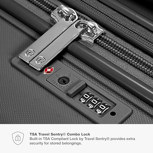 Traveler's Choice Pagosa Indestructible Hardshell Expandable Spinner Luggage, Black, 22