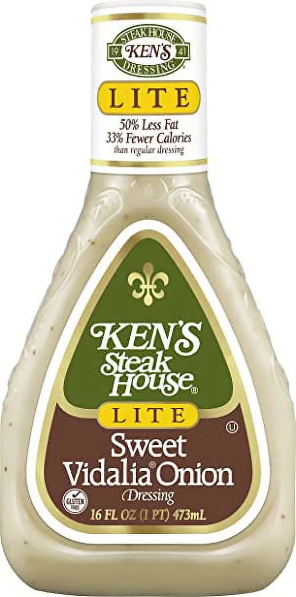 Ken's Steak House Lite Sweet Vidalia Onion Dressing, 16 FL OZ (Pack of 3)