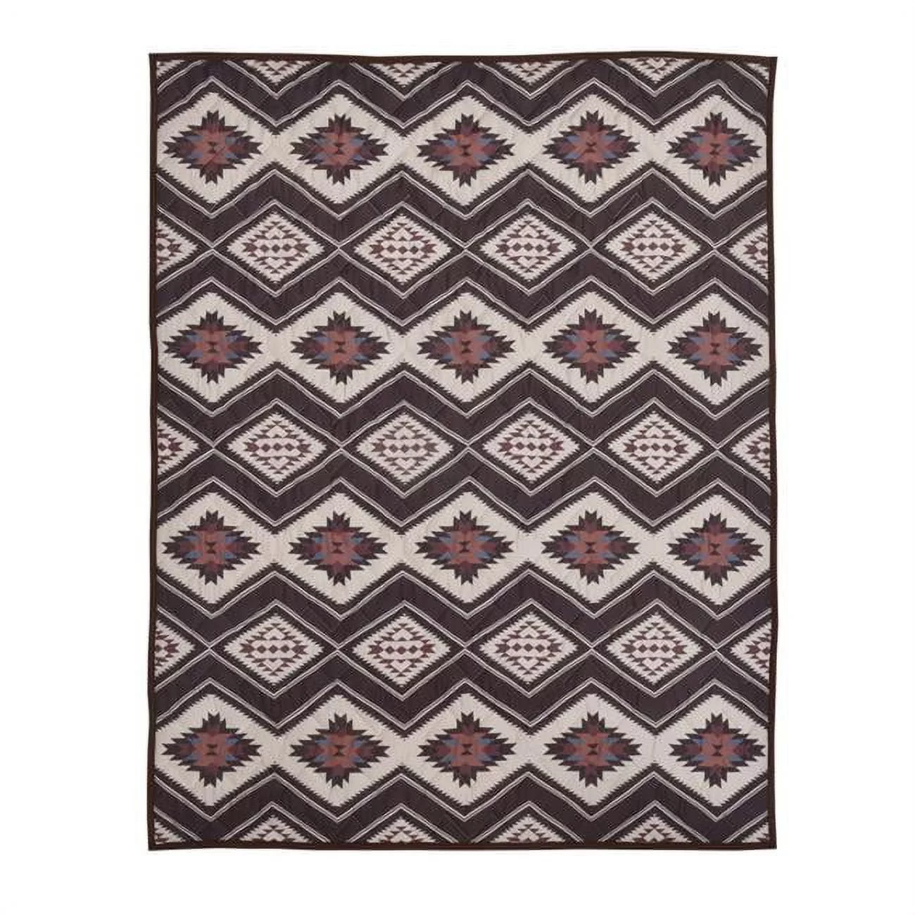 De Leon Collections 63731 60 x 50 in. Mesa De Maya Southwestern Geometric Decorative Throw Quilt Blanket, Multi Color