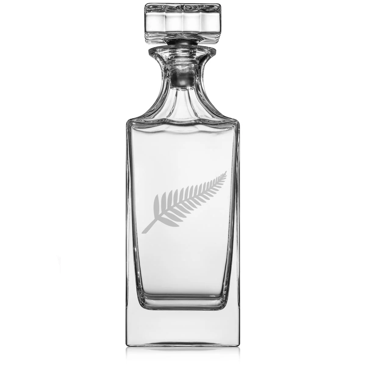 30 oz Glass Whiskey Decanter with Glass Stopper Gift New Zealand Silver Fern