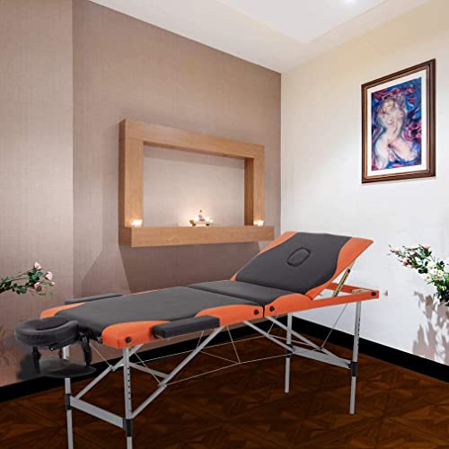 BestMassage Aluminium Massage Bed Portable Massage Table 28 inche Wide Lash Bed Heigh Adjustable 3 Folding Spa Table with Non-Woven Bag for Spa Footmassage Facial CareSpa Tattoo