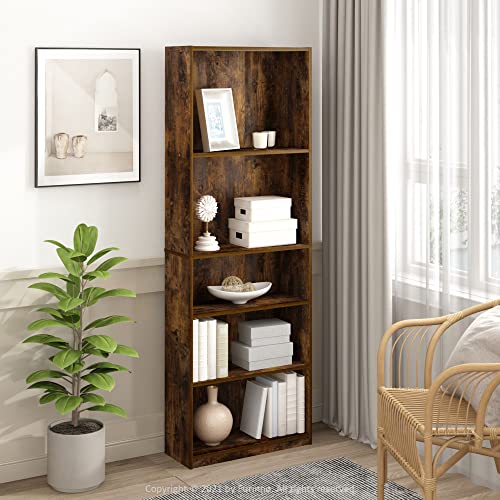 FURINNO JAYA Simply Home 5-Shelf Bookcase, 5-Tier, Black