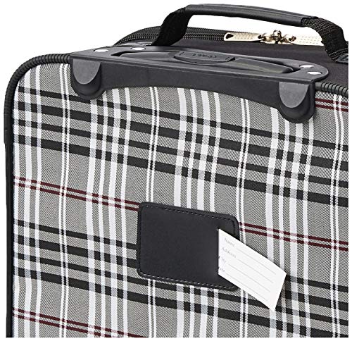 Rockland Fashion Softside Upright Luggage Set, Expandable, Black Plaid, 2-Piece (14/19)