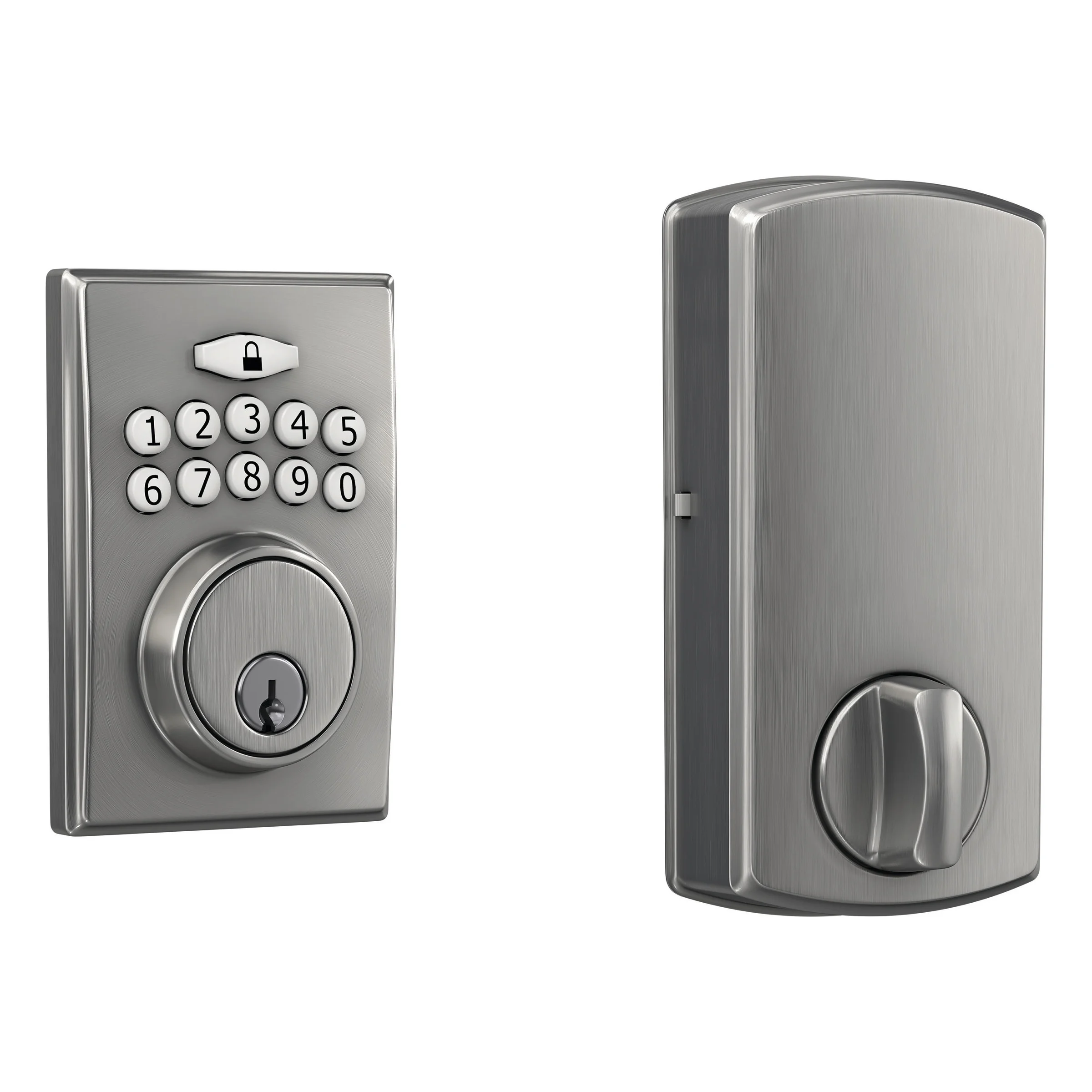 First Secure by Schlage Truss Keypad Electronic Deadbolt in Stainless Steel