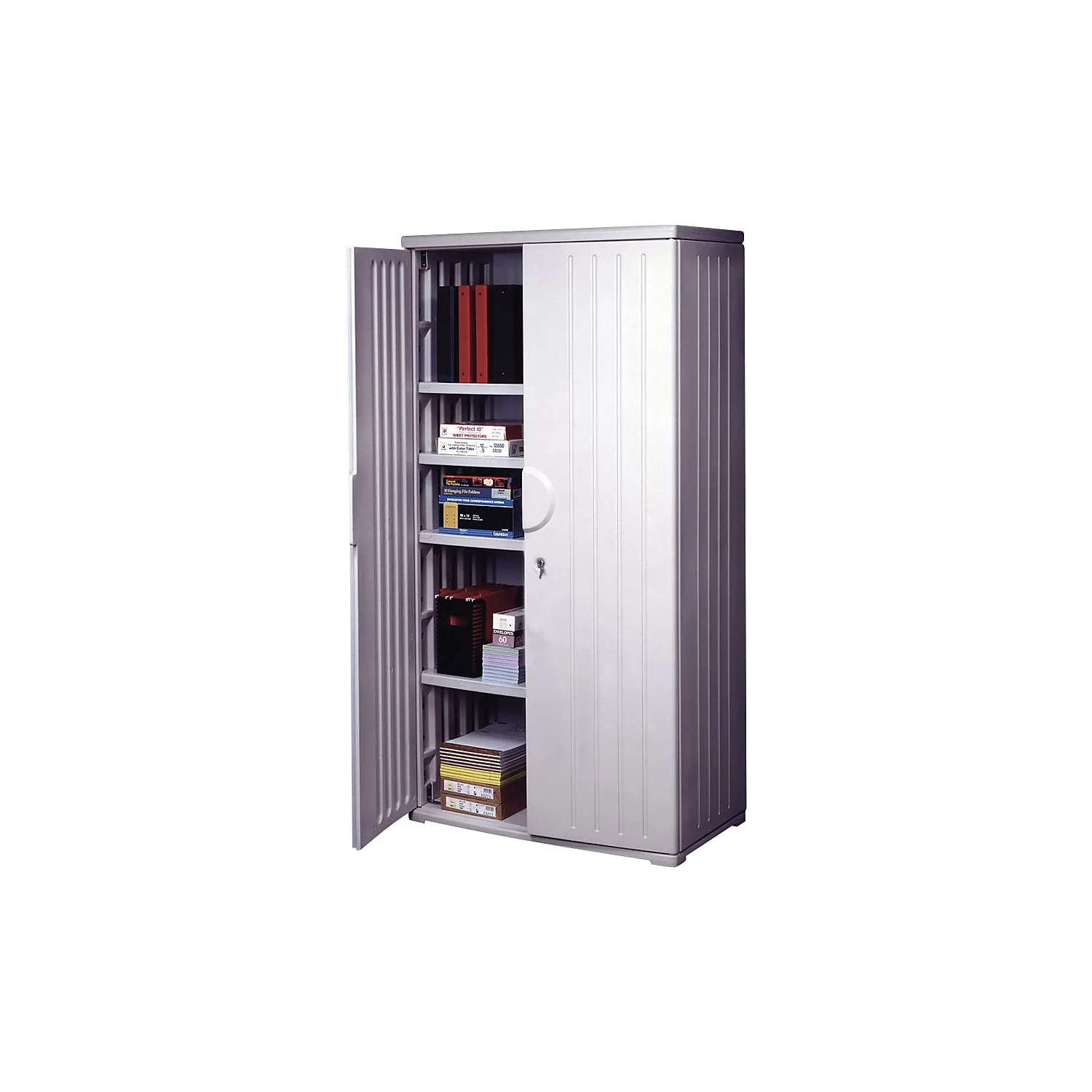 Iceberg 92573 OfficeWorks Resin Storage Cabinet, 36w x 22d x 72h, Platinum
