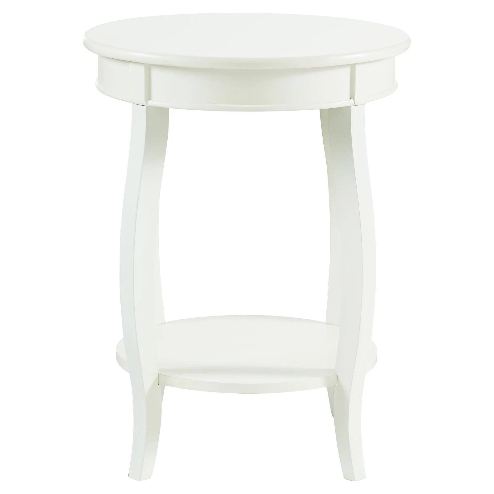 Powell Round Indoor Accent Side Table with Shelf, 24
