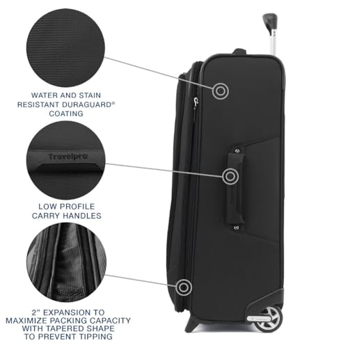 Travelpro Maxlite 5 Softside Expandable Upright 2 Wheel Carry on Luggage, Lightweight Suitcase, Men and Women, Burgundy, Carry On 22-Inch