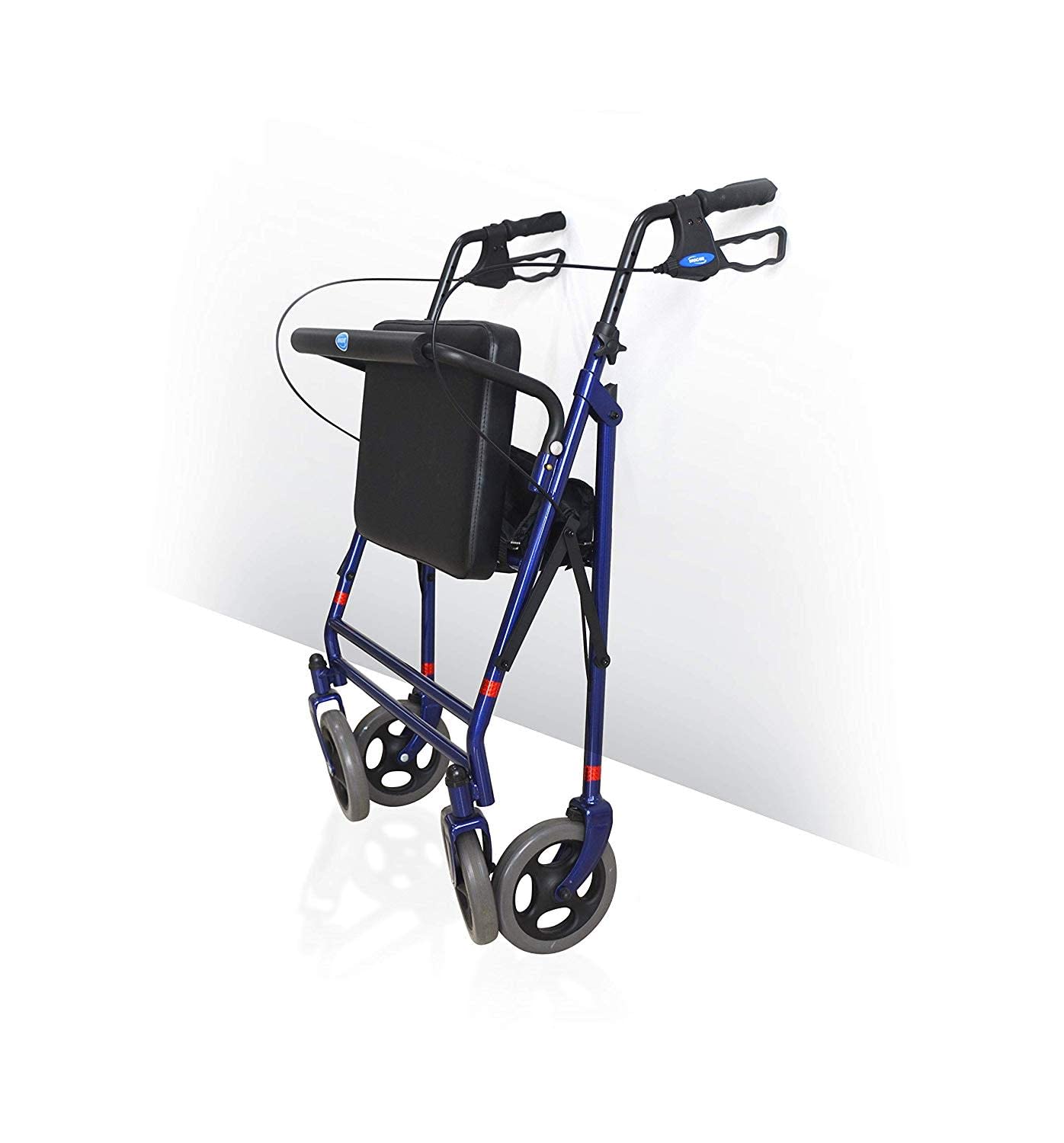Invacare Bariatric Rollator, 500 lb. Weight Capacity, Flip-Up Padded Seat, 66550, Blue
