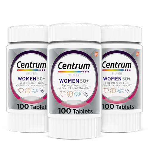 Centrum Silver Women's Multivitamin for Women 50 Plus, Multivitamin/Multimineral Supplement with Vitamin D3, B Vitamins, Calcium and Antioxidants, Gluten Free, Non-GMO Ingredients - 100 Count