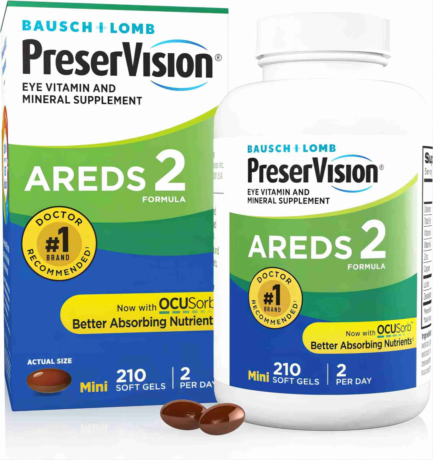 PreserVision AREDS 2 Formula Eye Vitamin and Mineral Supplement, 210 softgels