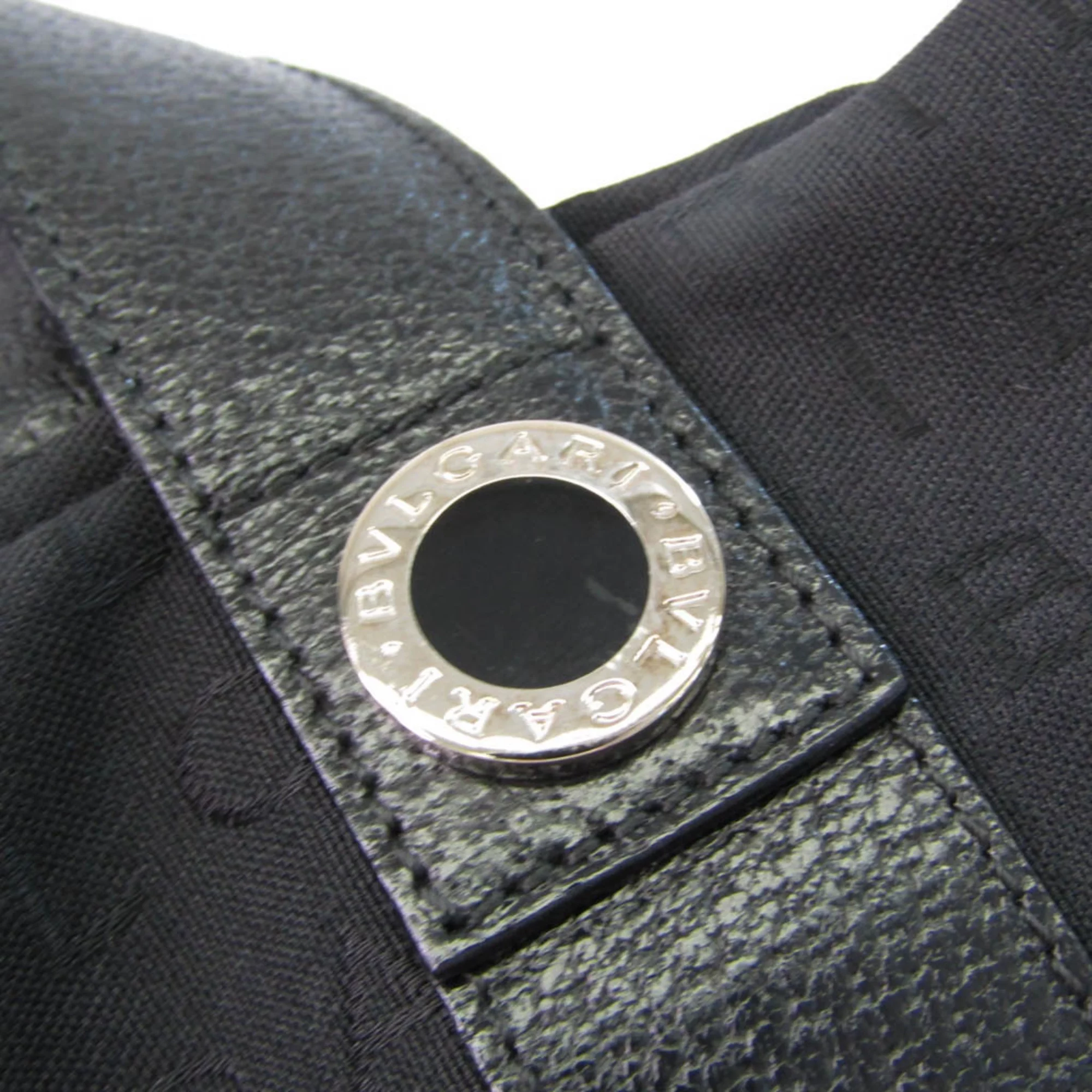 Pre-Owned Bvlgari Logomania With Pouch 22278 Women,Men Canvas,Leather Handbag Black (Good)