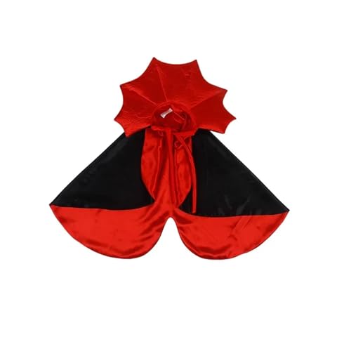 5-Piece Red Black Halloween Vampire Devil Cape Cloak Pet Cat Adjustable Cosplay Set