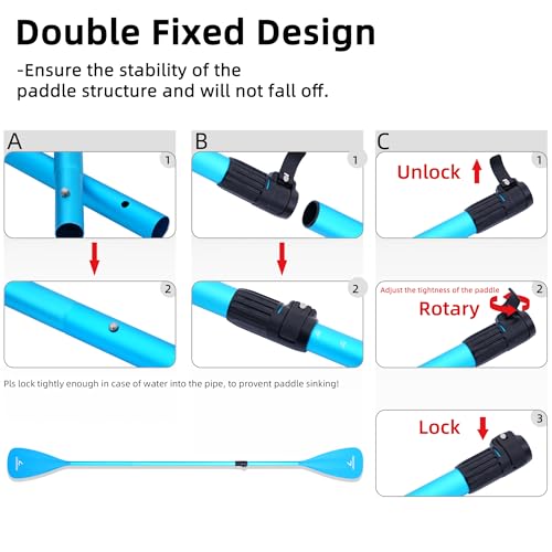 LEDONNE SUP Paddle 4-Piece Adjustable Kayak Paddle Floating Lightweight Paddle Board Oar with Aluminum Alloy Shaft and 2 Nylon Blades Best Price Based on Our 3 Million Sets Per Year 500 bought monthly