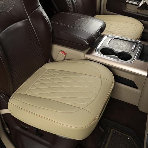 GIANT PANDA 2pcs Front Car Seat Covers Bottom Seat Covers, PU Leather Driver Car Seat Protectors Fits 95% of Vehicles, Wrapping Around The Bottom (Black)