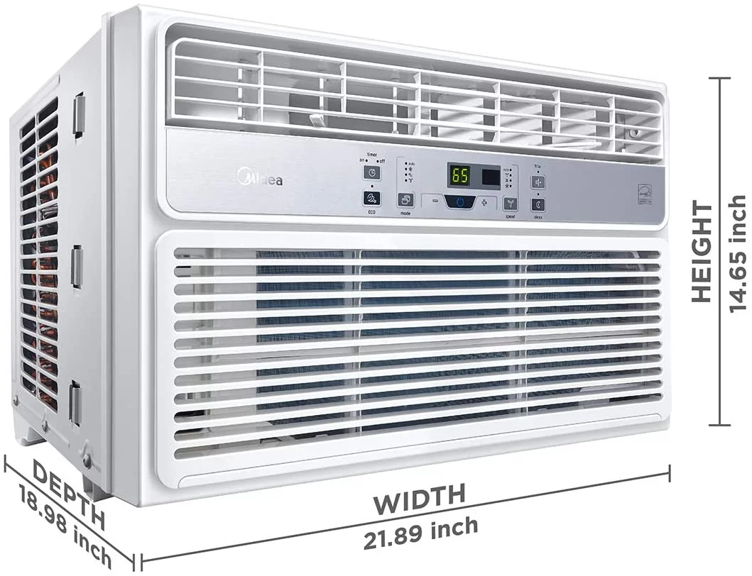 Restored Midea Easy Cool Window Air Conditioner 10,000 BTU, 450 Sq. Ft. (MAW10R1BWT) (Refurbished)