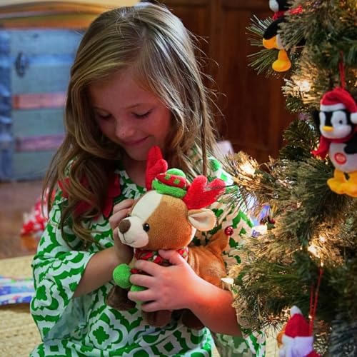 Cuddle Barn - Rock & Roll Rider | Animated Walking Dancing Singing Christmas Holiday Reindeer Sings Sleigh Ride, 10 Inches