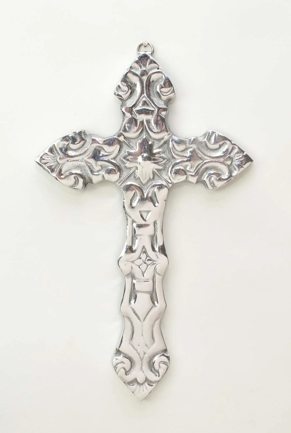 Polished Aluminum Arrow Wall Cross- 10.25 Inches H
