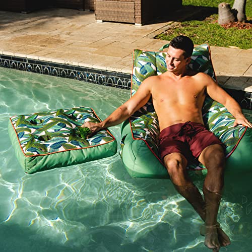 Big Joe Captain's Float No Inflation Needed Pool Lounger, Double Sided Mesh, Quick Draining Fabric