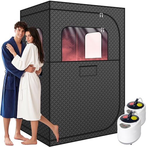 MIXC Portable Steam Sauna Box, Portable Sauna for Home, Person Sauna Tent Sauna Box at Home Spa with 2.6L & 1500W±10%, Remote Control, Folding Chair, Home Sauna for Gym,Pilates,Garage,Hot Tub