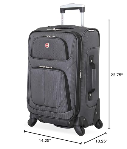 SwissGear Sion Softside Expandable Luggage, Black, Checked-Large 29-Inch