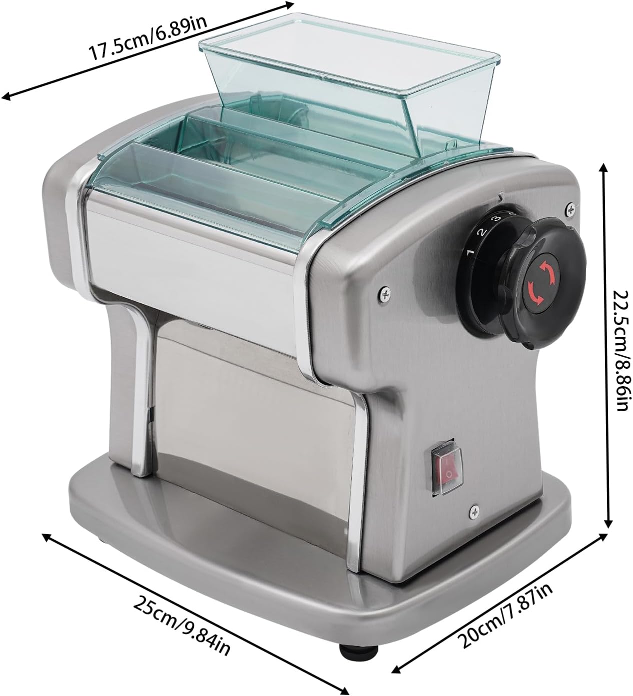 Electric Pasta Maker Machine, Automatic Noodle Machine with 9 Thickness Settings, Fresh Pasta Dough Sheet Roller Included 2 mm Stainless Steel Blade,135W