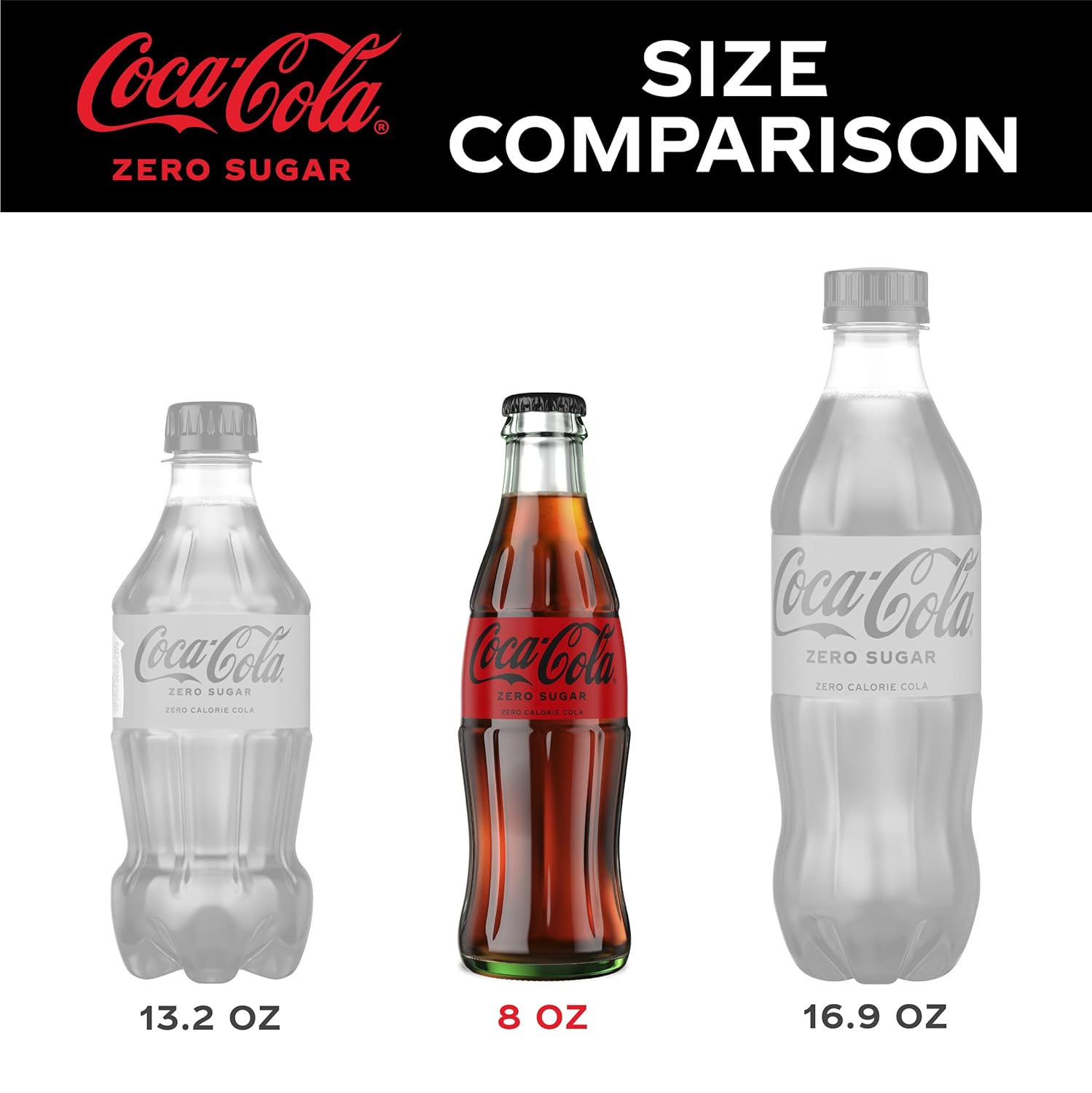 Coca-Cola Zero Sugar Glass Bottles, 8 fl oz, 6 Pack