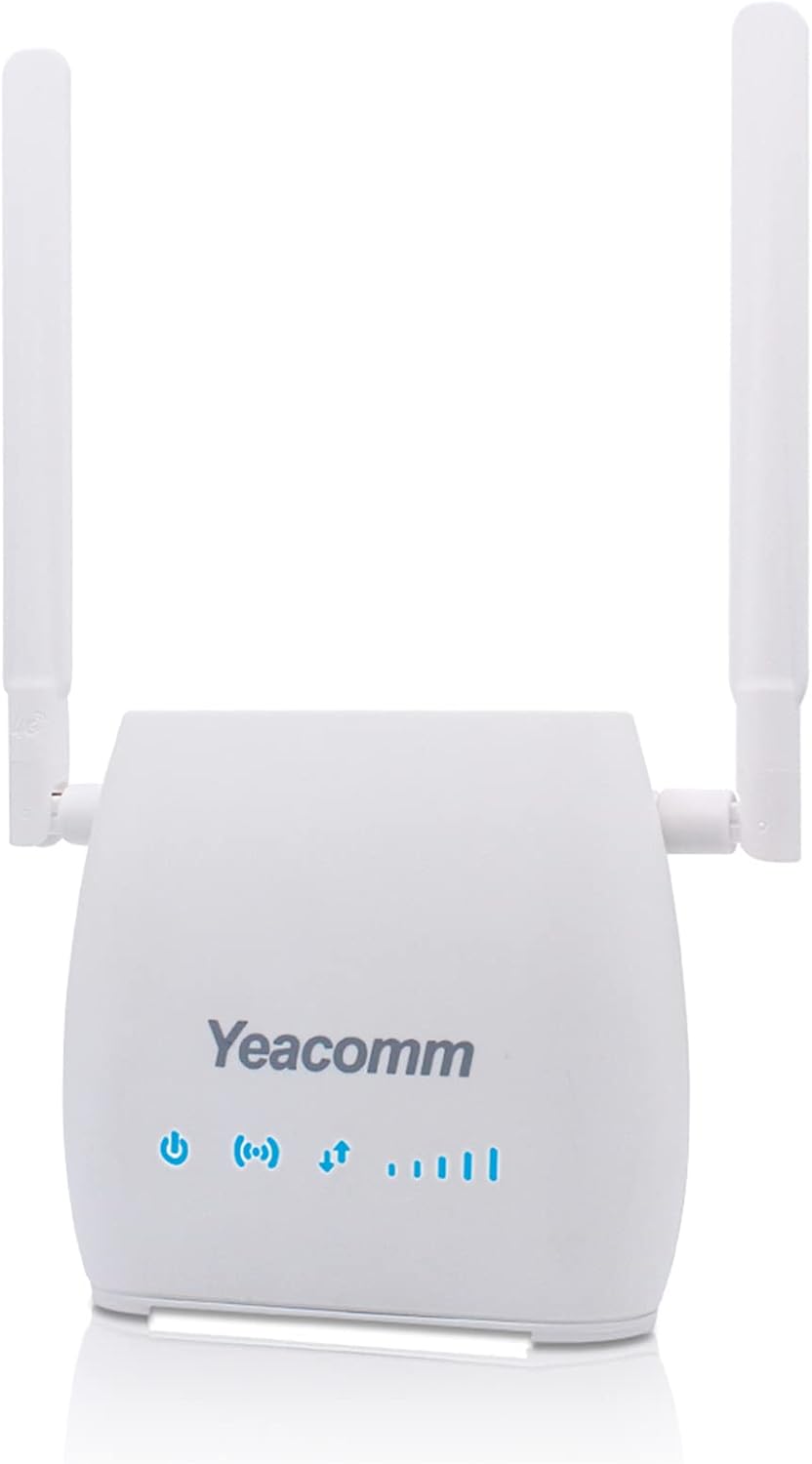 Yeacomm 4G LTE CPE Router with Sim Card Slot, 4G Wi-Fi Router with 2 RJ11 and 4 RJ45 Ports, Unlocked 3G 4G Wireless Router for Home/Office, Support Voice Calling, Not for Verizon