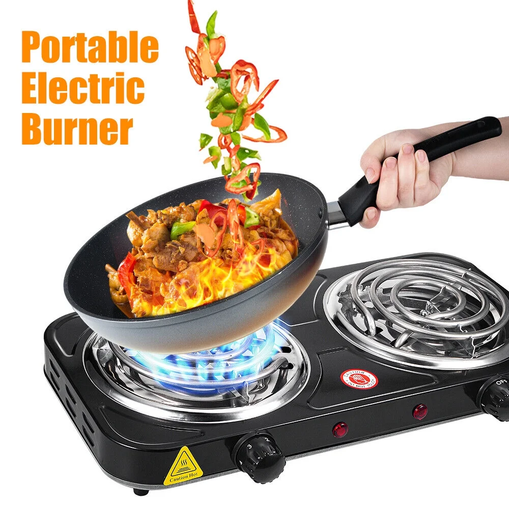 G · PEH Hot Plate Kitchen Double-burner Electric Stove Multi-turn Heating Tubes Double Multifunction Temperature Control 220v2000W