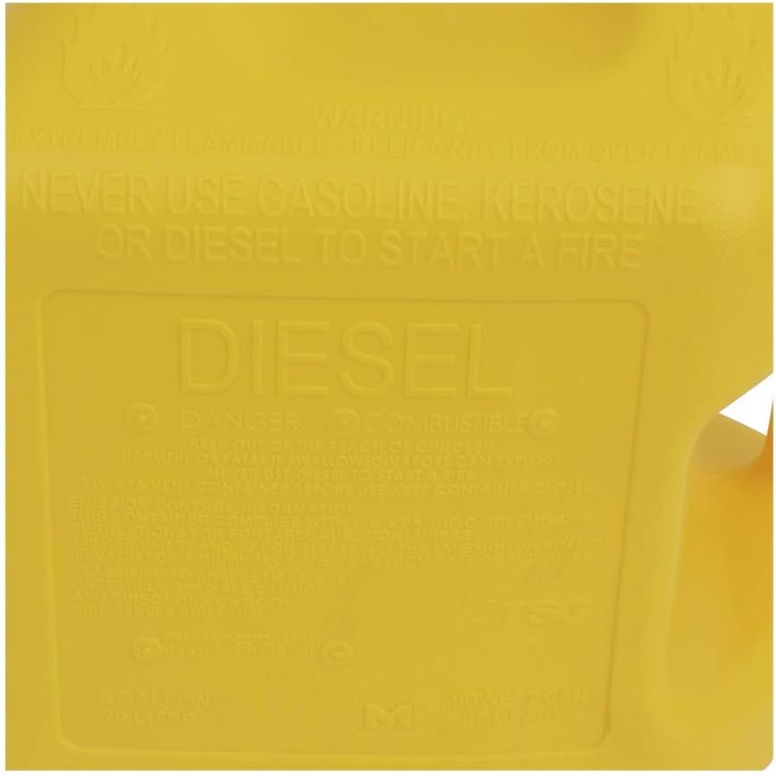 Midwest 5 Gallon Spill Proof Diesel Can Carb Approved 31754
