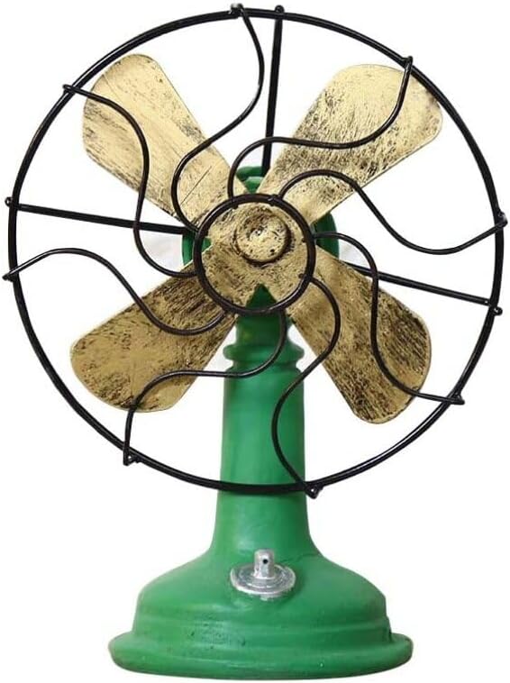 Oscillating Vintage Fan Plastic Standing Fan Retro Table Top Fan Model Antique Household Fans Desk Top Fan Old Fashion Classic Green