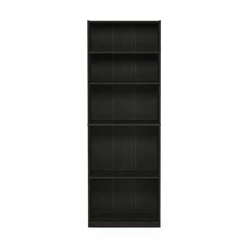 FURINNO JAYA Simply Home 5-Shelf Bookcase, 5-Tier, Black