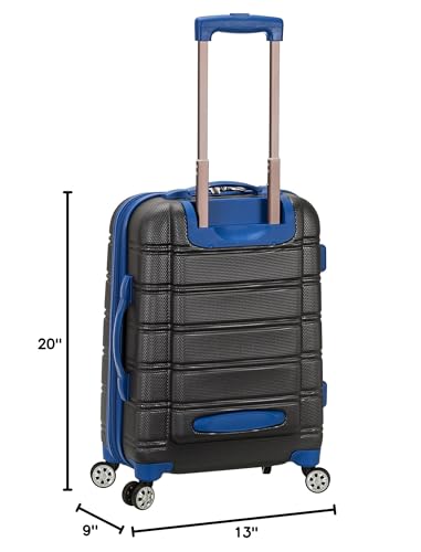 Rockland Melbourne Hardside Expandable Luggage with Spinner Wheels, 2TONENAVY, 2 Piece (20/28)