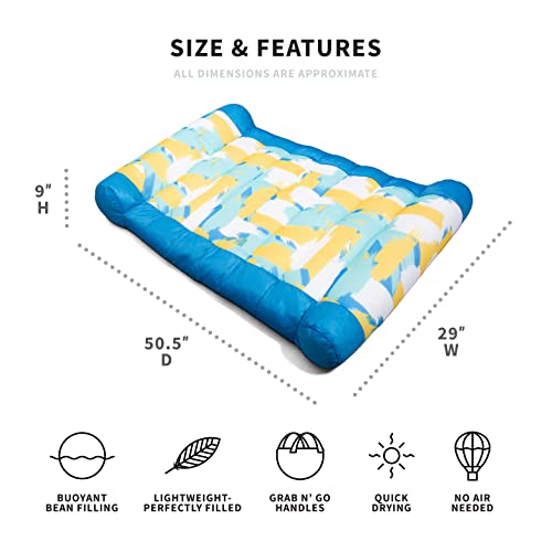 Big Joe Kona Hammock No Inflation Needed Pool Lounger with Headrest, Quick Draining Fabric, 4 feet Big