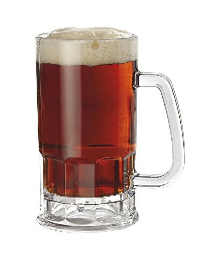 GET Shatter-Resistant Plastic Beer Mug / Stein, 20 Ounce, BPA Free, 00085-1-SAN-CL (Set of 12)