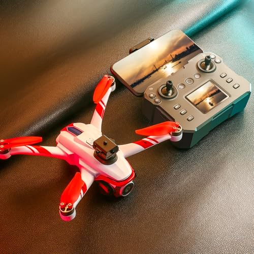 Kids Drone With Screen Display Remote Control, 1080P Dual Camera, Optical Flow Hover, LED Lights, Speed Adjustment, Gravity Sensor, Brushless Motor, Trajectory Flight, 360 Degree Flip, APP Control, Headless Mode, One-Key Takeoff/Landing, Obstacle Avo