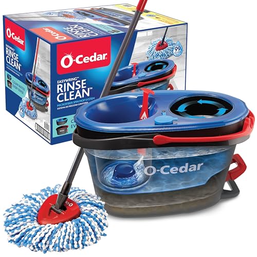 O-Cedar RinseClean Spin Mop & Bucket System | Clean with Clean Water | Removes 99% of Bacteria