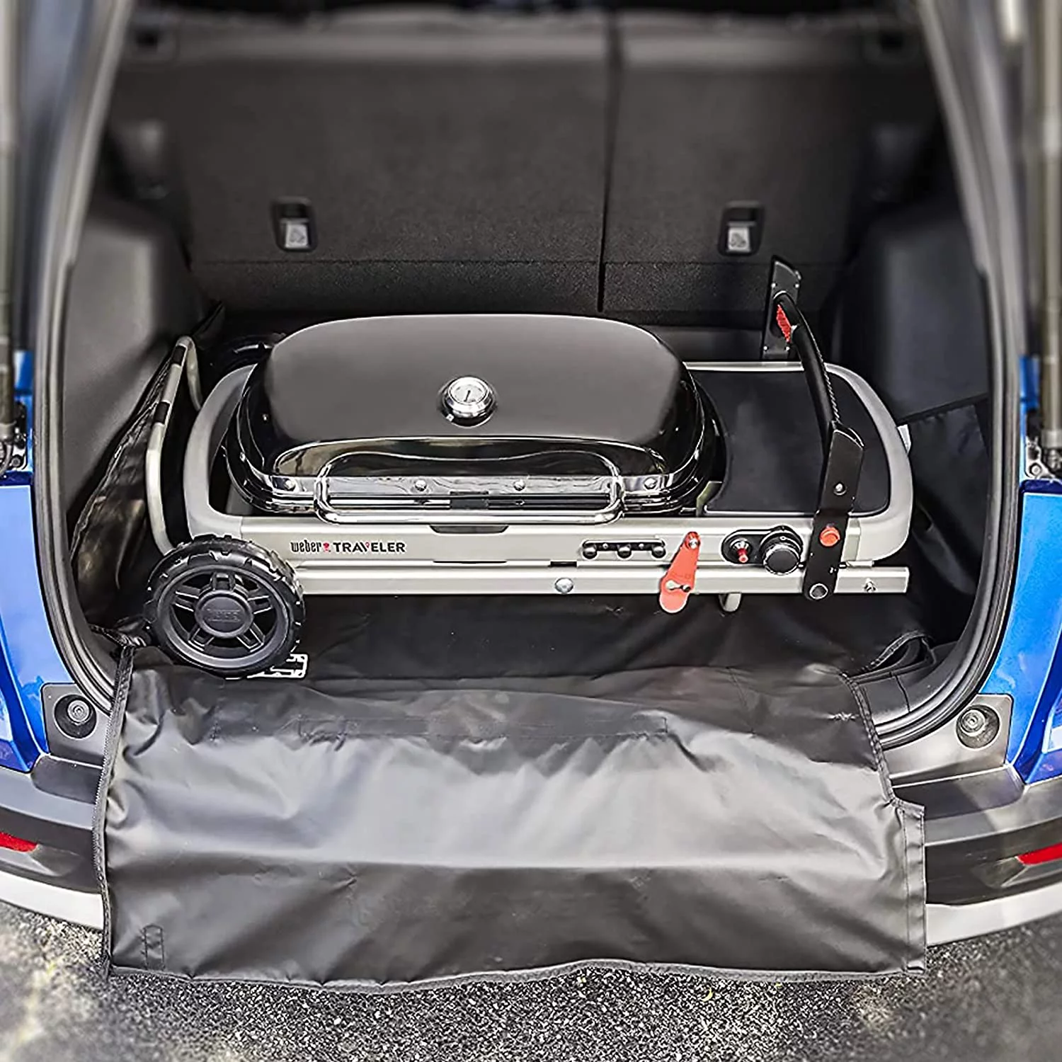 Grisun Premium Grill Cover for Weber 22 inch Charcoal Kettle Grill Fabric Charcoal ，Black