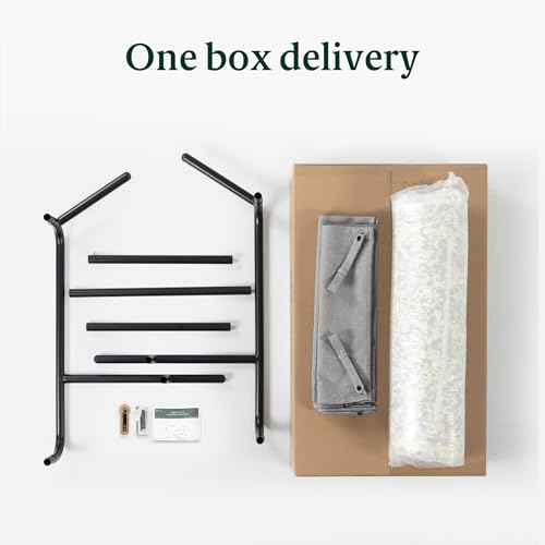 ZINUS Aidan Sling Accent Chair, Metal Framed Armchair with Shredded Foam Cushioning, Black