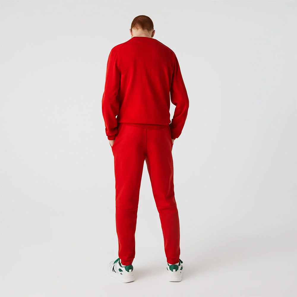LACOSTE Men's Lacoste Tapered Fit Fleece Trackpants (Red)