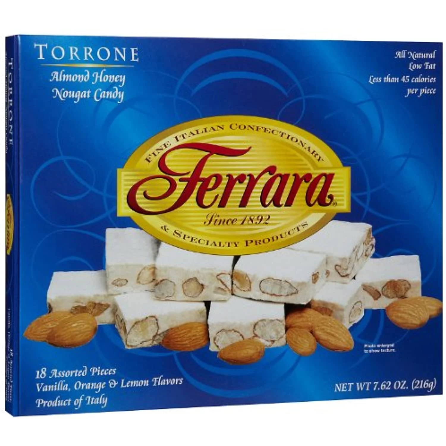 Ferrara Traditional Italian Torrone 7.62 Oz (180G) 18 Pieces