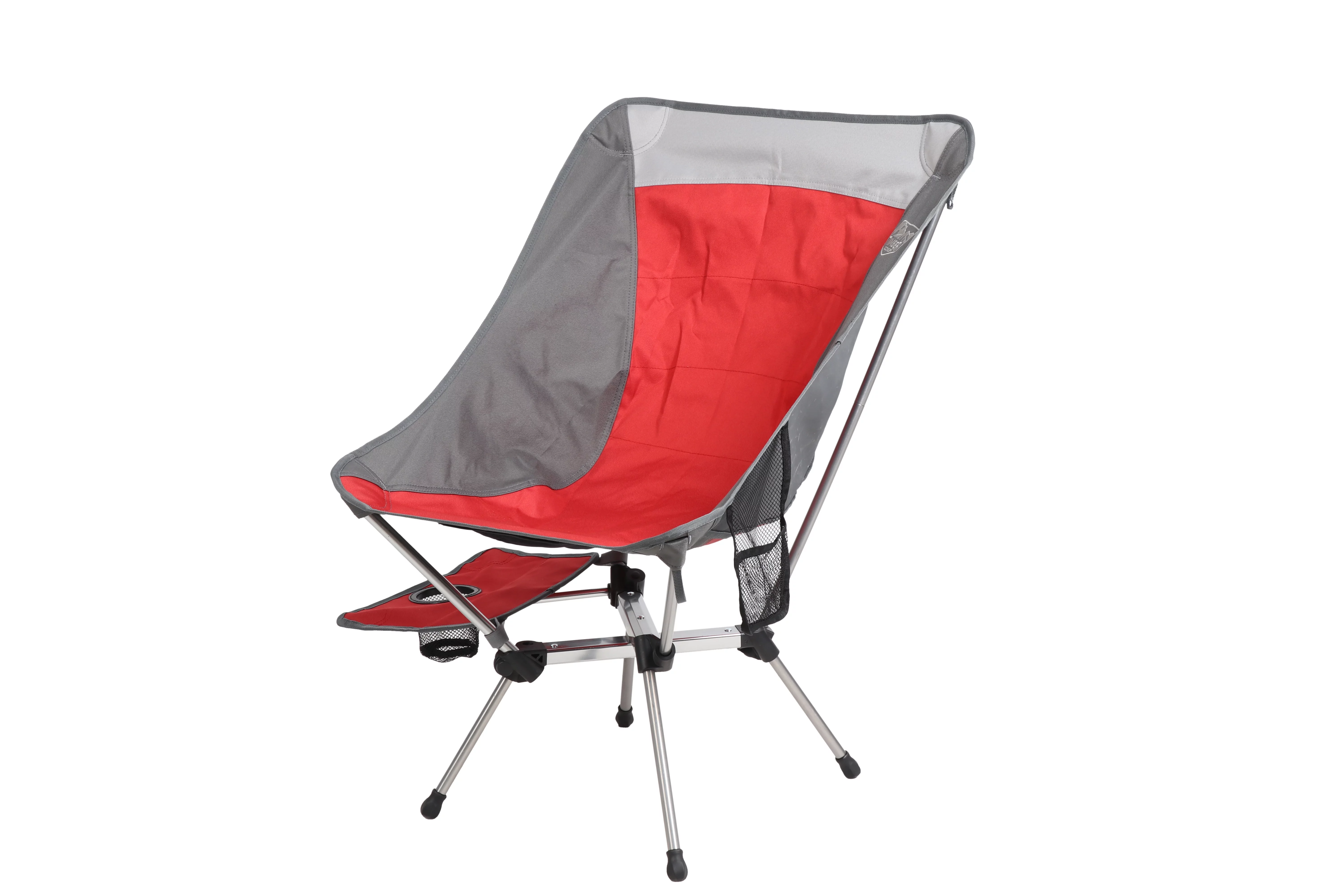 Timber Ridge Yew x-Frame Backpack Camping Chair, Red and Gray, Adult
