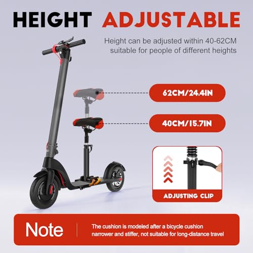 Gugxiom Electric Scooter Seat, Foldable and Adjustable Saddle Seat with Shock Absorption Foam Cushion Scooter Seat for Xiaomi M365