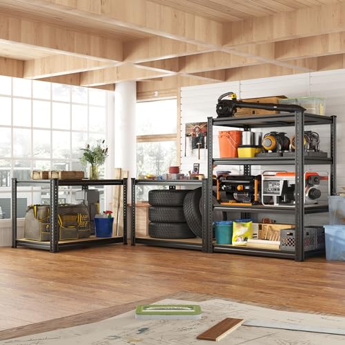 REIBII 2250LBS Garage Shelving Heavy Duty Garage Storage Shelves 5-Tier Adjustable Metal Shelves for Storage Rack, Shelving Units and Storage for Pantry Industrial Shelving 72.1