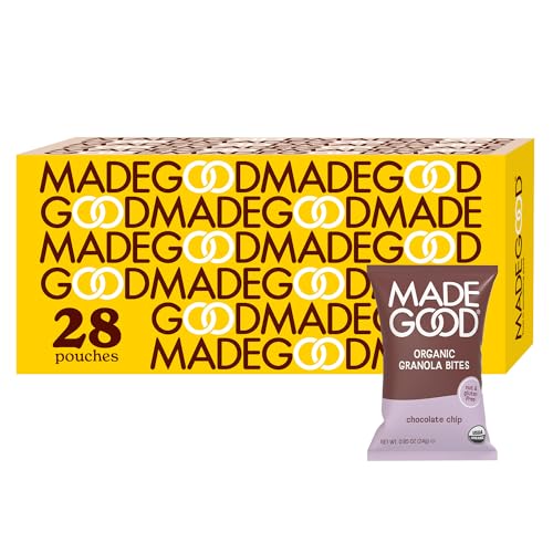 MadeGood Granola Bites Chocolate Chip & Strawberry Variety Pack (28 Count) Gluten Free and Organic Snacks