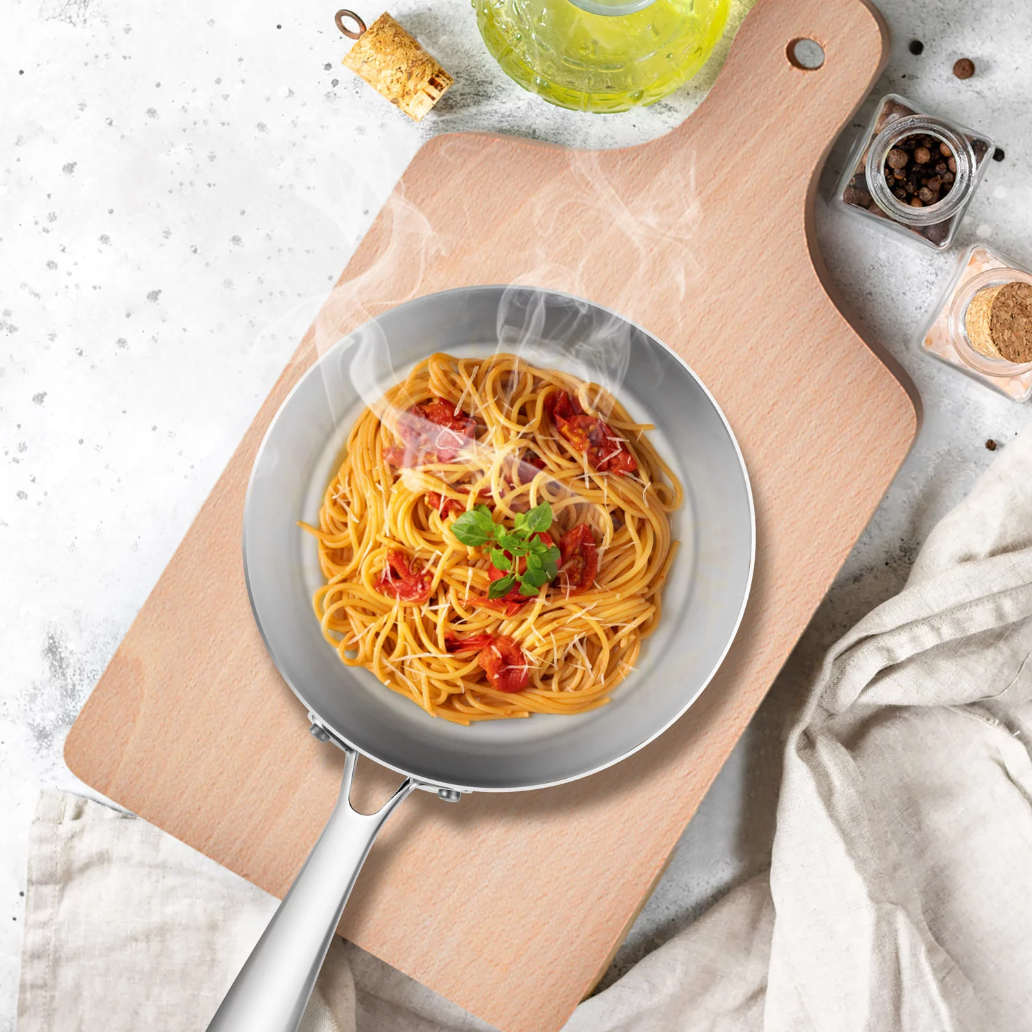 Walchoice 2 Quart Saucepan with Glass Lid, Tri-Ply Stainless Steel Milk Pan, Metal Induction Cookware for Soup Pasta