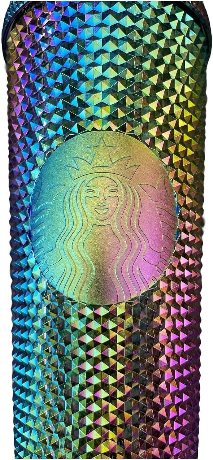 Starbucks Fall 2023 Black Bling Oil Slick Studded 24oz Venti Tumbler Cup