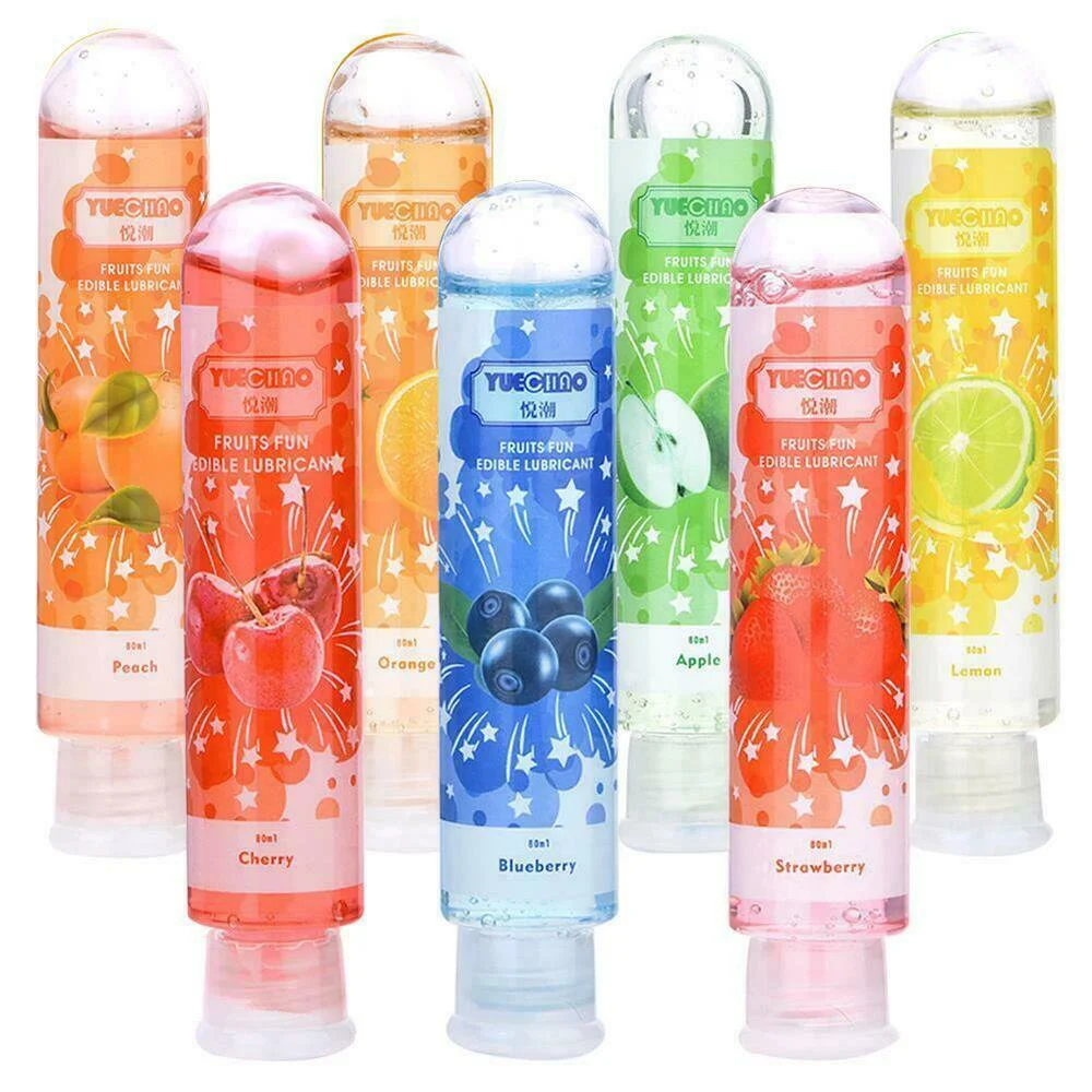 7 Pcs Sex Lubricant Fruit Flavored Edible Water Based Fruit Gel Sex Lube Oral Sex Fantasy (All 7 Flavors Combo)