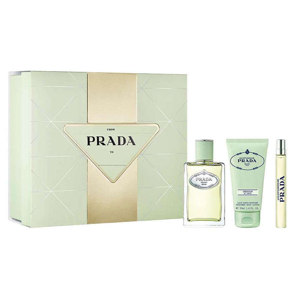 Prada Infusion d'Iris 3-Pcs Gift Set (Eau de Parfum Spray 3.4 Fl Oz + Body Lotion 1.7 Fl Oz + Eau de Parfum 0.34 Fl Oz)