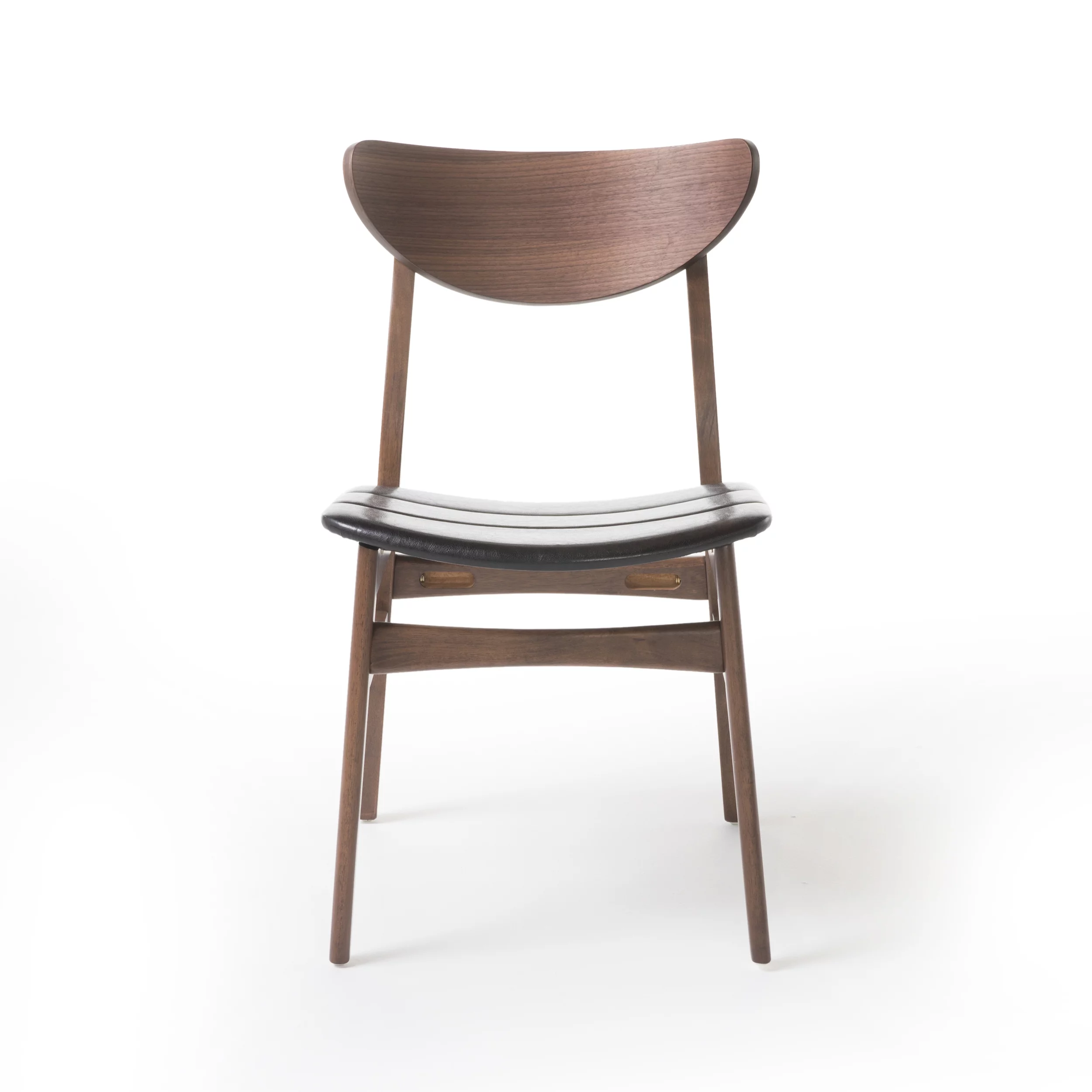 GDF Studio Camilla Mid Century Modern Wood Dining Chairs, Set of 2, Dark Brown and Walnut